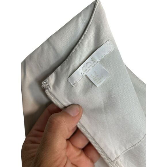 Cos Ruffle Asymmetrical Tunic Top Size 12 Victorian Neutral Elevated Basics - Picture 10 of 14